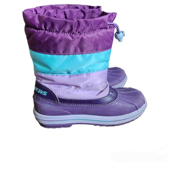 Skechers Youth Girls Purple Thinsulated Waterproof Pull on Boots Size 5 - Picture 1 of 8